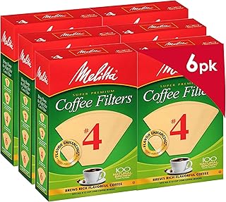 Conical coffee filters Melita n ° 4, natural brown, 100 units (package of 6) 600 filters.. Shop from our extensive catalog at DIAYTAR NIGERIA and enjoy doorstep delivery in just 5-8 days.