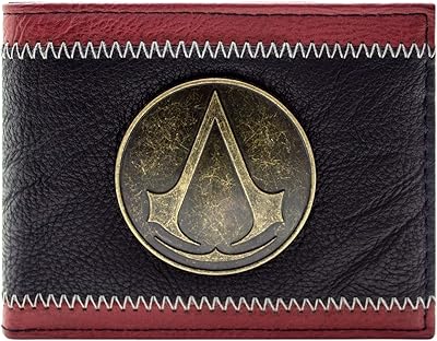 Two -component wallet with badge and Assassin's Creed bronze cards, red, one size, with two -parts.. DIAYTAR NIGERIA: Where thousands of products meet affordable prices and reliable 5-8 day delivery.