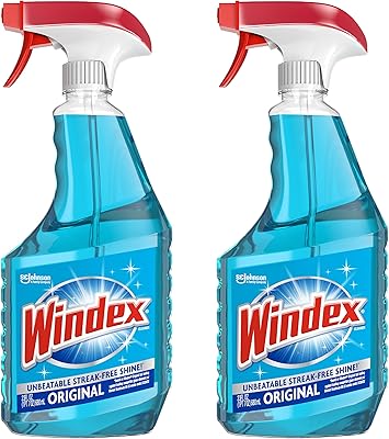 Windex window cleaner, original blue spray bottle, 23 fl oz (2).. DIAYTAR NIGERIA: Where smart shoppers find everything they need at prices they can afford.