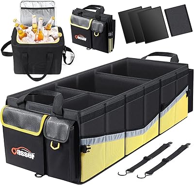 Aoiser car trunk organizer with insulated bag, large foldable car trunk organizer for SUV with several storage compartments, car storage organizer with cover for sedan.. DIAYTAR NIGERIA makes online shopping accessible to all with budget-friendly prices and reliable delivery.
