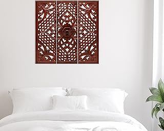 Carved wooden wall plate, wooden carved plate, wooden wall plate, decorative wall plate, bohemian wall plate, carved wall plates, improve the decoration of your bedroom or desk - 3 rooms set - 36 x 12 inches - burned.. DIAYTAR NIGERIA: Where affordable online shopping meets reliable delivery across Nigeria.