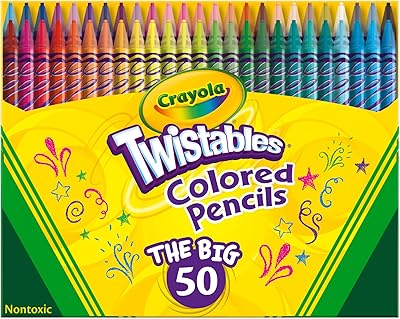 Set of pencils Crayola Twist-on, school supplies, coloring gift, 50 pieces.. Shop the future with DIAYTAR NIGERIA - thousands of products, unbeatable prices, delivery within a week.