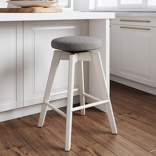 Nathan James Amalia fileless kitchen table stool, solid wood with 360 -degree swivel seat, dark gray/white.. Shop with confidence at Nigeria's leading affordable e-commerce platform with reliable delivery services.