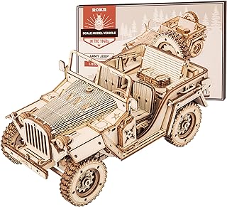 ROKR 3D wooden puzzle for adults - Mechanical car model kits - puzzles - vehicle construction kits - Unique gift for children on birthday/Christmas (1:18) (MC701 -Army Field Car).. DIAYTAR NIGERIA delivers on every promise with our affordable prices and nationwide delivery service.