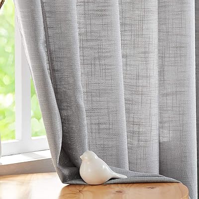 Transparent Curtains FM FUNCTEX Gray for living room and bedroom, semi-transparent window curtains in woven linen 84 "L x 52" L with 2 eyelets on the top.. Discover why thousands choose DIAYTAR NIGERIA for affordable products delivered in less than a week.