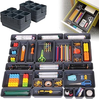 My 32 drawer organizers, nested office storage tray, drawers of drawers for kitchen, bathroom, makeup, desk, bedroom, cabinet (black).. DIAYTAR NIGERIA transforms desires into deliveries with our affordable prices and dependable shipping.