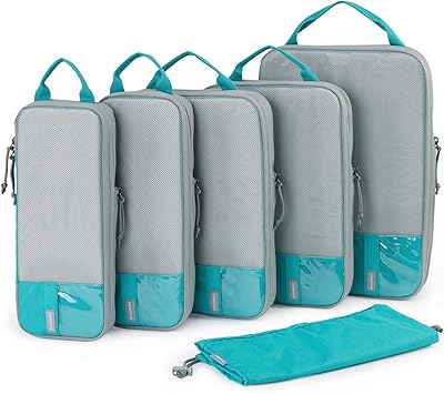 BAG SMART CUBE 6 -piece travel bag organizer, extensible luggage organizer to contain luggage, compact and light suitcase organizer for women and men, blue.. With DIAYTAR Nigeria, shopping online is easy, affordable, and fast.
