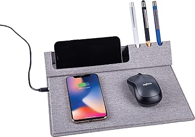 Mouse carpet, mouse mat, wireless charger, mouse carpet office organizer - 3 in 1 technological gifts for men with elegant fabric and high -end look.. You shop, we deliver — quick and easy with DIAYTAR Nigeria.