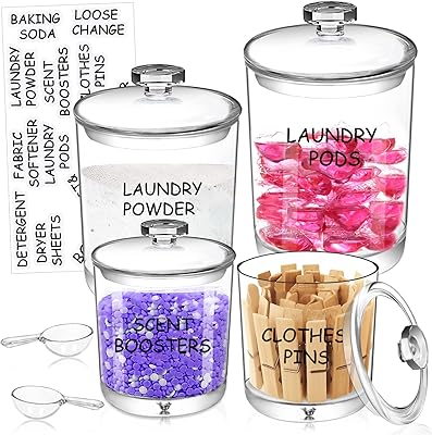 Acrylic laundry storage pots 4 pieces of linen organization container with 2.. Your complete marketplace solution, DIAYTAR NIGERIA offers unbeatable value with delivery within the week.