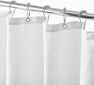 Showering curtain in tailful fabric Hotel Hospitation MDESIGN Crochets.. DIAYTAR NIGERIA: Bringing affordable shopping solutions with a diverse product catalog delivered nationwide.