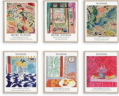 Impressions of wall art of the artist together, posters and impressions Matisse Beauty of the room, vintage abstract vintage poster, 8 x 10 inches, lot of 6.. DIAYTAR NIGERIA: Where every click leads to affordable purchases delivered promptly to your door.