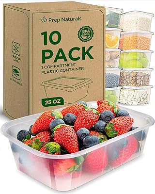 Food storage containers with lids - plastic food containers with lids, food preparation containers with lids freezing containers by prep naturals, 25 oz, pack of 10.. Experience shopping satisfaction with DIAYTAR NIGERIA's vast selection and budget-friendly delivery options.