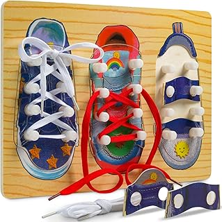 Montessori Puzzle toy training toy to tie wooden shoes.. Shop with ease at DIAYTAR NIGERIA, Nigeria's premier e-commerce platform offering budget-friendly shipping.