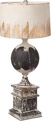 K&K Interior Square Lamp in rustic metal metal with 28-inch with white lampshade and white rustic ball 13970A.. DIAYTAR NIGERIA combines extensive product options with budget-friendly prices, delivered in 5-8 days.
