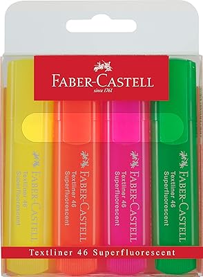 Brilliant Faber-Castell fluorescent marker batch of 4 pens.. Join the movement — fast, affordable shopping only at DIAYTAR Nigeria.