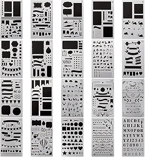 Set of 20 DELFINO plastic stencils for journalization, drawing, scrapbooking, journalization and models of 4 x 7 inch stencils.. DIAYTAR NIGERIA combines extensive variety with budget-friendly prices and prompt nationwide delivery.