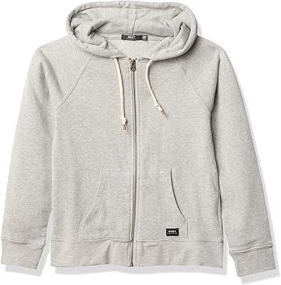 Obey comfortable hooded sweatshirt with zipper and raglan sleeves for women.. Your complete retail destination, DIAYTAR NIGERIA combines extensive variety with prompt delivery.