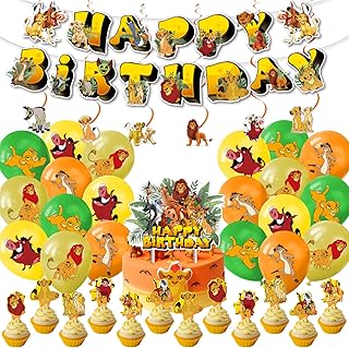 Birthday banner of the Lion King with latex balloons, feast decoration of the Lion King, banner of cake decoration, spiral balloons.. From daily needs to rare finds, DIAYTAR Nigeria brings it to your door.