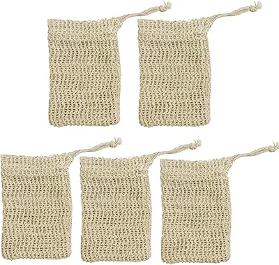 Bag of natural exfoliating soap rami 5 pieces with cord soap net.. Shop with confidence at DIAYTAR NIGERIA, offering extensive product variety with nationwide delivery.