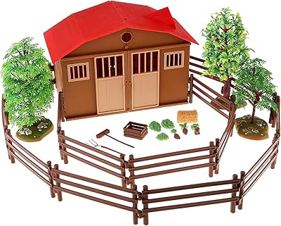 Farm game set, barn with fence and mini trees farm - stable game set for horses with saddle tools, learning Christmas gift for toddlers.. DIAYTAR NIGERIA: Where every Nigerian finds what they need at prices they can afford, delivered promptly.