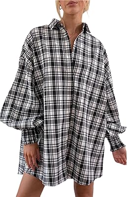 Dresses buttoned checkered shirts for women, oversized jacket, long -sleeved sleeve blouse, short dress.. Discover why thousands choose DIAYTAR NIGERIA for affordable products delivered in less than a week.