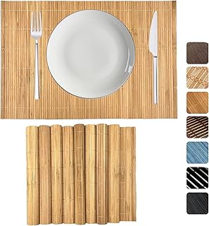 Set of non -slip, washable and heat -resistant natural bamboo and star resistant for dining room and kitchen, 8 rooms (dark brown).. Elevate your shopping experience with DIAYTAR NIGERIA's vast catalog and budget-friendly options.