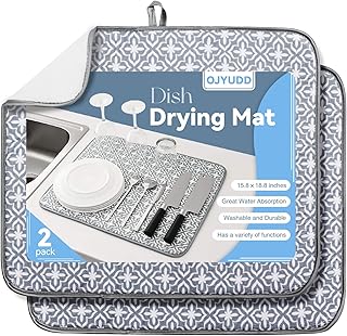 Microfiber tableware drying mat, 2 pieces of 16 "x 18", absorbent drying mat for kitchen counter, tableware drying mat/absorbent support carpet, gray.. DIAYTAR NIGERIA stands as your affordable shopping ally with nationwide delivery in just 5-8 days.