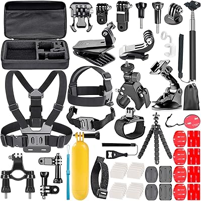 Accessories kit for tri-ace camera 58-in-1 for Gopro Hero 7 6 5 4 3, Dji Osmo SJ4000/5000, Nikon and Sony Sports DV, Climbing, Kayak, Swimming, Camping and more.. DIAYTAR NIGERIA connects you with thousands of products at competitive prices, delivered within a week.