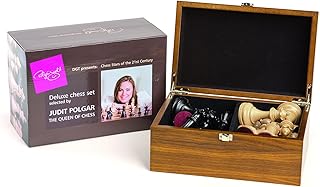 DGT luxury chess pieces in a Judit Polgar wood box.. DIAYTAR NIGERIA brings the marketplace to your home with budget-friendly prices and nationwide delivery.