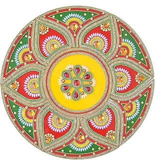 Tarini Gallery displays Rangoli in hand -made acrylic for interior decoration of the Diwali festival, interior wall decoration, wedding decoration, party gifts, size: 12 inch (exclusive circle).. Find everything you need at prices you'll love with DIAYTAR NIGERIA's comprehensive e-commerce platform.
