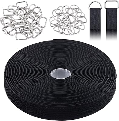 Mardart 51 Pieces 1 x 32 feet hook and nylon loop with metal d metal rings and square curls, cable attachment straps in length, metal fasteners reusable for the management of wires.. Your trusted shopping companion, DIAYTAR NIGERIA delivers affordable solutions in just 5-8 days.