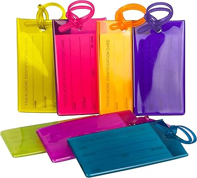 Package of 7 travel labels for suitcases, flexible silicone travel identification labels for suitcases and luggage - multicolored pack.. A world of products at your fingertips — thanks to DIAYTAR Nigeria.