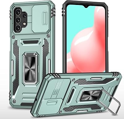 Sliding camera shell for Samsung Galaxy A32 5G, crutch with integrated magnetic ring that pivots 360 degrees, anti -shock protective shell, green.. Why waste time in traffic when you can shop online at DIAYTAR Nigeria? Enjoy convenience, unbeatable prices, and prompt delivery anywhere in Nigeria.