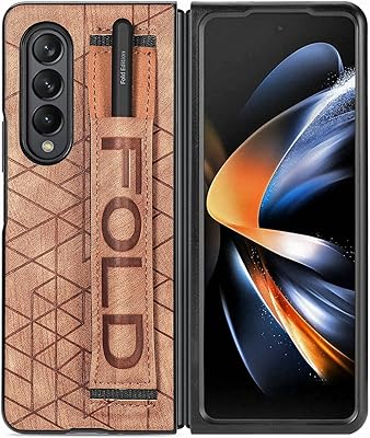 Samsung Galaxy Z Fold 4 5G shell with Stylo Porte S [Finger griping strap], [slim and light] Rigid rear shell in PU leather with Dragonne (Z Fold 4, Brown).. Discover thousands of products on DIAYTAR Nigeria with delivery between 5 to 8 days across the country.