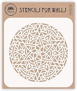 Arab mandala stencil, 16.51 x 16.51 cm (s) - Islamic design stencil model in Arabic geometric mosaic for painting.. DIAYTAR NIGERIA: Where affordability and variety come together with nationwide 5-8 day delivery.
