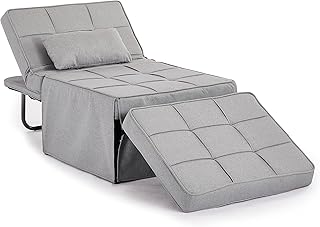 Home Detail Sofa-Lit 1 place, Ottoman chair padded in light gray woven fabric (light gray).. Discover a new way to shop with DIAYTAR NIGERIA's comprehensive marketplace and quick delivery options.