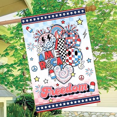 Garden flags of July 4, decorations of American freedom, double side, with red, white and blue stars, court decoration, decorations of the commemorative day outside.. DIAYTAR NIGERIA: Where every search leads to affordable products delivered promptly across Nigeria.