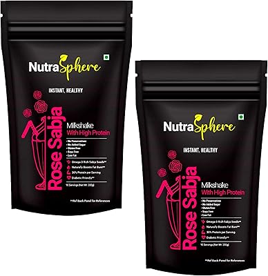 Milk struck Dietetics Nutrasphere Pink Falooda with Sabja seeds (package of 2, 10 portions each - 200 g) - Total (20 portions - 400 g).. Online shopping made simple and affordable — DIAYTAR Nigeria.