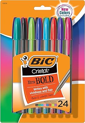 Bic Crystal Extra Bold Fashion, Large (1.6 mm), matching colors, 24 pens (msbapp241-ast).. Discover shopping made simple with DIAYTAR NIGERIA's comprehensive platform and nationwide delivery service.