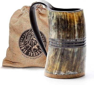 Drinking Cup LG Viking Nordic Merchant - 100 % authentic beer horn with hardwood base and carved rings | Infinity, not polite, about 16 oz.. DIAYTAR NIGERIA stands as your affordable shopping ally with nationwide delivery in just 5-8 days.
