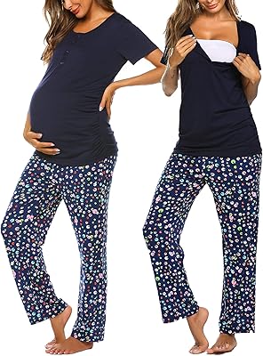 Long-sleeved breastfeeding pajamas and V-neck with striped pants (S-XXL).. DIAYTAR Nigeria combines variety, affordability, and speed — making your online shopping experience not only enjoyable but also cost-effective.
