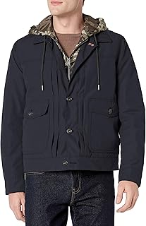 Isolated jacket Stark buttoned on the front for men with apparent fleece hood.. Discover endless possibilities with DIAYTAR NIGERIA's comprehensive catalog and reliable delivery service.