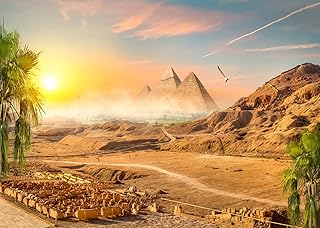 Beleco 7x5 feet Egyptian pyramid fabric in the Sand Desert Backflow Mountain Coconut Mountain Sunset Civilization Ancient Civilization Egypt Egyptian background Decorations Photo Accessories.. DIAYTAR NIGERIA: Where every search yields affordable results delivered promptly to your door.