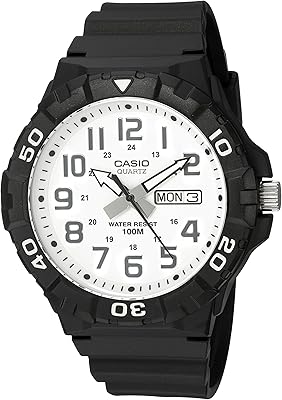 Showcasting watch for men casio with rubber bracelet and quarters, mrw-210h-7avcf model), black/white, mrw-210h-7av, black/white, single size, mrw-210h-7av.. Experience retail therapy without the financial stress at DIAYTAR NIGERIA's budget-friendly marketplace.