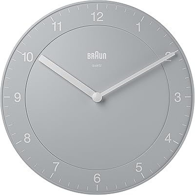 Classic brown analog wall clock with silent quartz movement, easy to read, diameter 20 cm, gray, BC06G model... Fast delivery is our promise — DIAYTAR Nigeria keeps it real.