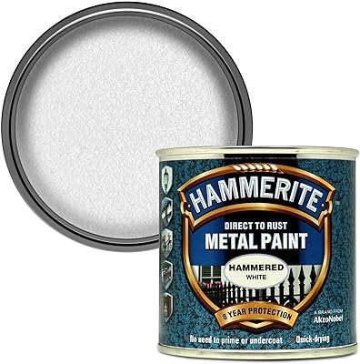 Metallic painting Hammerite Direct to Rust - Mampered white finish 250 ml.. Affordable luxury and fast service — only on DIAYTAR Nigeria.