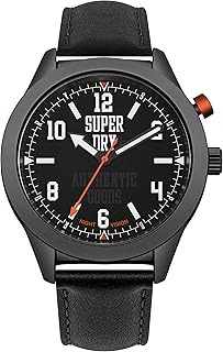 Analog SUPERDRY SUPERDRY SUPERZ Watch with SYG187BB leather bracelet, black, black, bracelet.. DIAYTAR NIGERIA combines extensive product options with budget-friendly prices, delivered in 5-8 days.