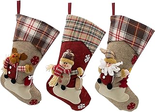 Tricky's Lot of 3 Christmas socks - Large Christmas socks for children with 3D Santa Claus Christmas characters, Rudolph and M. Snowman - 3 big Christmas socks for Christmas decoration.. Shop the smart way with DIAYTAR Nigeria — fast delivery, affordable everything.
