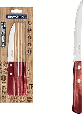 Set of 6 steak knives on a sneeled tramontina edge, set of 6 pieces of 5 inch.. Shop with confidence on DIAYTAR Nigeria — quality products and timely delivery.