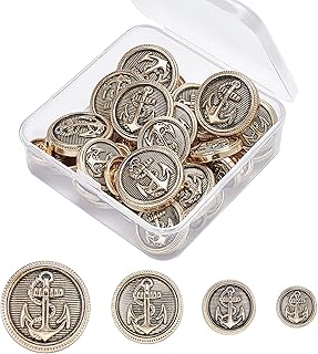 Olicraft Lot of 40 Metal Blazer buttons, Classic legs 12 mm, 15 mm, 20 mm, 24 mm for blazers, costumes, coats, uniforms and jackets, ancient gold.. DIAYTAR NIGERIA brings the market to your fingertips with affordable prices and prompt delivery service.